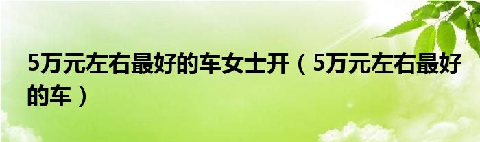 5万元左右最好的车女士开（5万元左右最好的车）