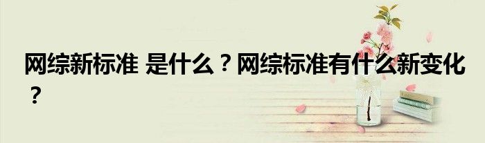 网综新标准 是什么？网综标准有什么新变化？