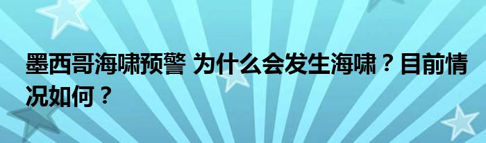 墨西哥海啸预警 为什么会发生海啸？目前情况如何？