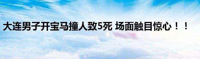 大连男子开宝马撞人致5死 场面触目惊心！！