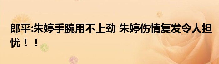 郎平:朱婷手腕用不上劲 朱婷伤情复发令人担忧！！