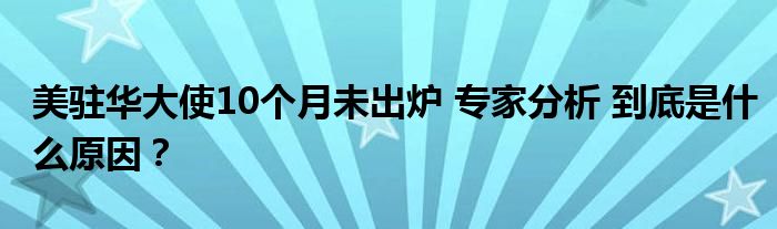 美驻华大使10个月未出炉 专家分析 到底是什么原因？