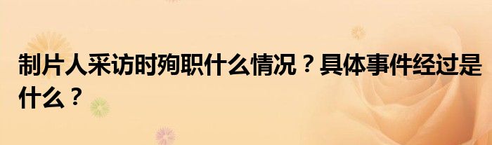 制片人采访时殉职什么情况？具体事件经过是什么？