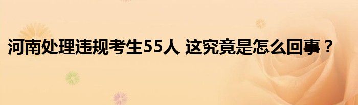 河南处理违规考生55人 这究竟是怎么回事？