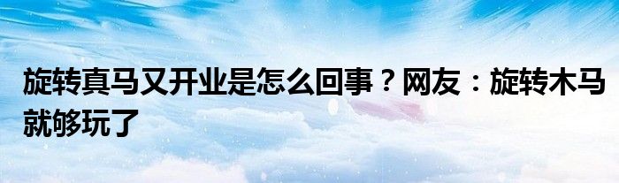 旋转真马又开业是怎么回事？网友：旋转木马就够玩了