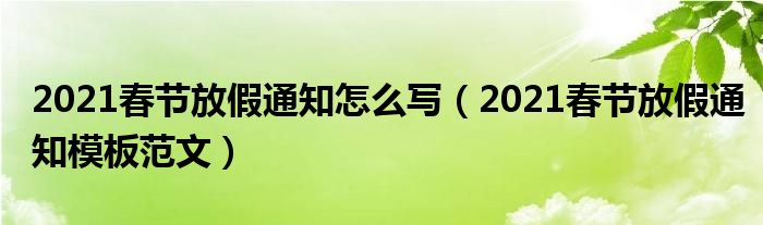 2021春节放假通知怎么写（2021春节放假通知模板范文）