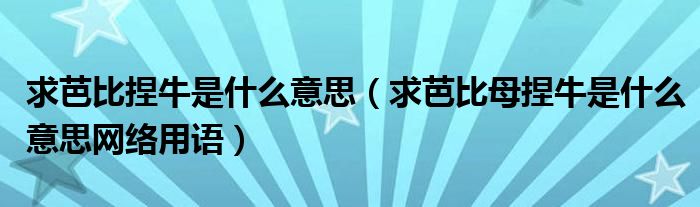 求芭比捏牛是什么意思（求芭比母捏牛是什么意思网络用语）