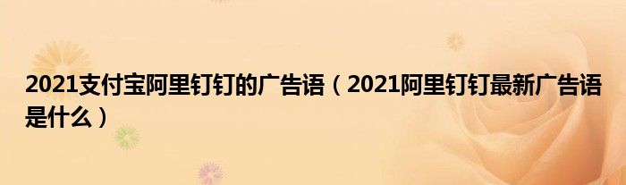 2021支付宝阿里钉钉的广告语（2021阿里钉钉最新广告语是什么）