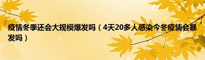 疫情冬季还会大规模爆发吗（4天20多人感染今冬疫情会暴发吗）