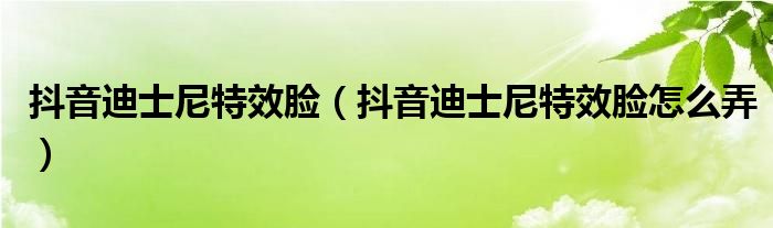 抖音迪士尼特效脸（抖音迪士尼特效脸怎么弄）