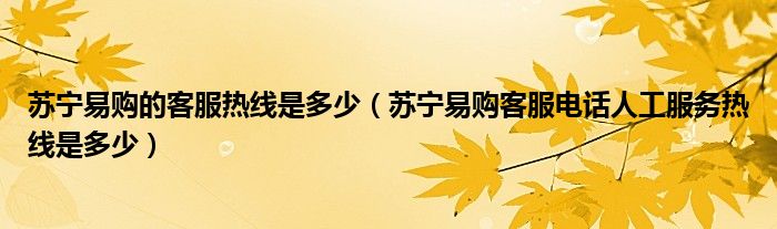 苏宁易购的客服热线是多少（苏宁易购客服电话人工服务热线是多少）