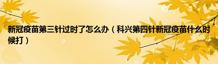 新冠疫苗第三针过时了怎么办（科兴第四针新冠疫苗什么时候打）