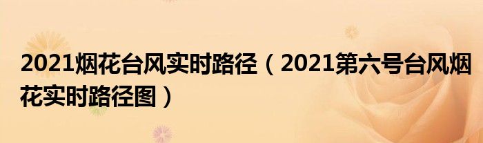 2021烟花台风实时路径（2021第六号台风烟花实时路径图）