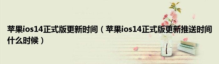 苹果ios14正式版更新时间（苹果ios14正式版更新推送时间什么时候）