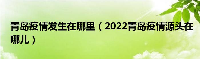 青岛疫情发生在哪里（2022青岛疫情源头在哪儿）