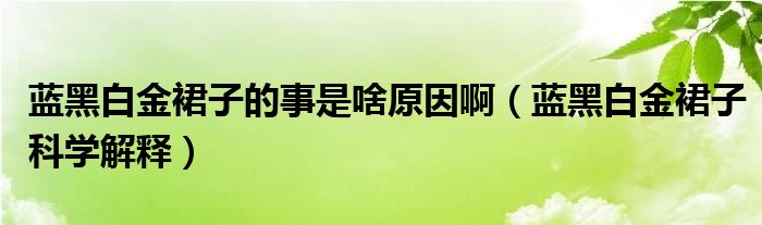 蓝黑白金裙子的事是啥原因啊（蓝黑白金裙子科学解释）