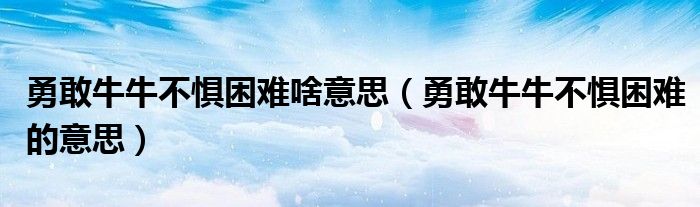 勇敢牛牛不惧困难啥意思（勇敢牛牛不惧困难的意思）