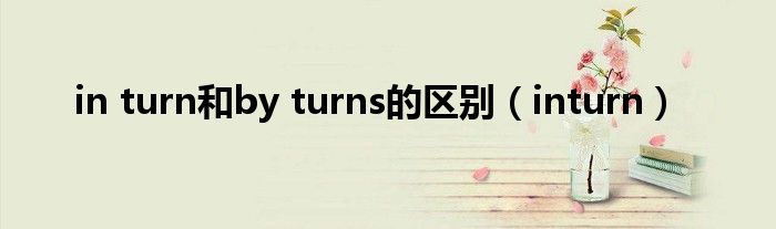 in turn和by turns的区别（inturn）