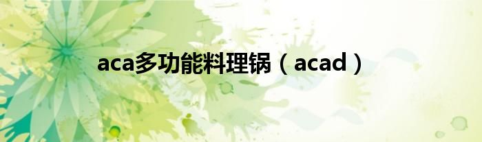 aca多功能料理锅（acad）