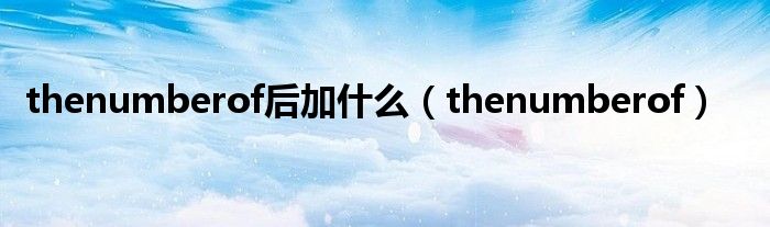 thenumberof后加什么（thenumberof）