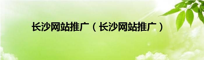 长沙网站推广（长沙网站推广）