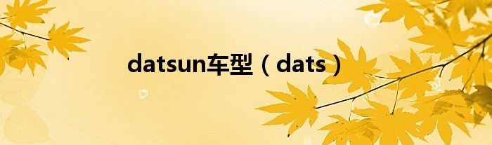 datsun车型（dats）