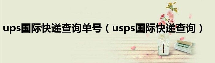 ups国际快递查询单号（usps国际快递查询）