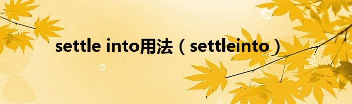 settle into用法（settleinto）