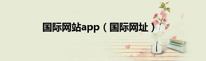 国际网站app（国际网址）