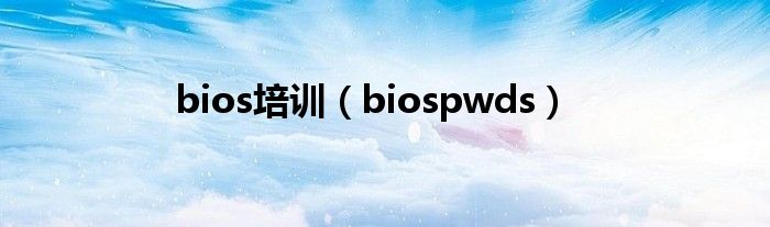 bios培训（biospwds）