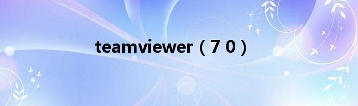 teamviewer（7 0）