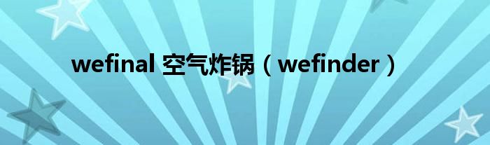 wefinal 空气炸锅（wefinder）