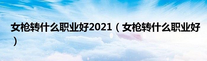 女枪转什么职业好2021（女枪转什么职业好）