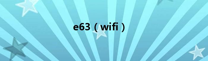 e63（wifi）