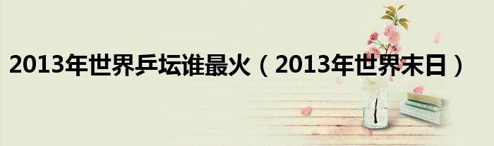 2013年世界乒坛谁最火（2013年世界末日）