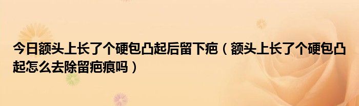 今日额头上长了个硬包凸起后留下疤（额头上长了个硬包凸起怎么去除留疤痕吗）