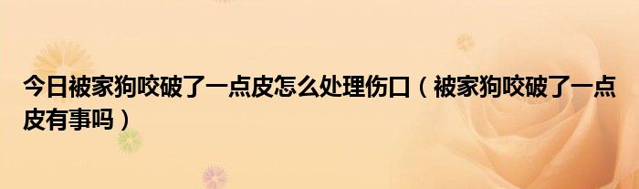 今日被家狗咬破了一点皮怎么处理伤口（被家狗咬破了一点皮有事吗）