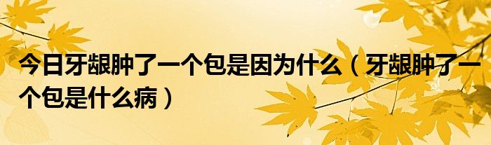 今日牙龈肿了一个包是因为什么（牙龈肿了一个包是什么病）