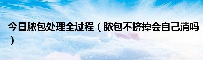 今日脓包处理全过程（脓包不挤掉会自己消吗）