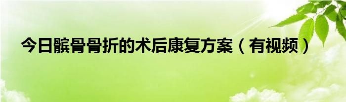 今日髌骨骨折的术后康复方案（有视频）