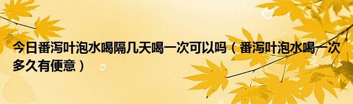 今日番泻叶泡水喝隔几天喝一次可以吗（番泻叶泡水喝一次多久有便意）