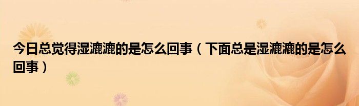 今日总觉得湿漉漉的是怎么回事（下面总是湿漉漉的是怎么回事）