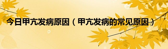 今日甲亢发病原因（甲亢发病的常见原因）