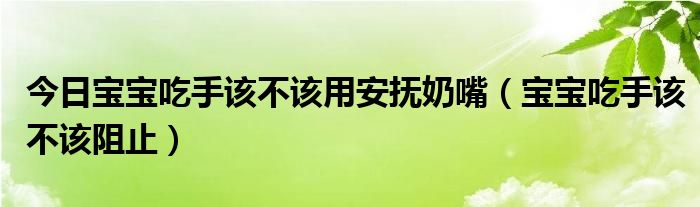 今日宝宝吃手该不该用安抚奶嘴（宝宝吃手该不该阻止）