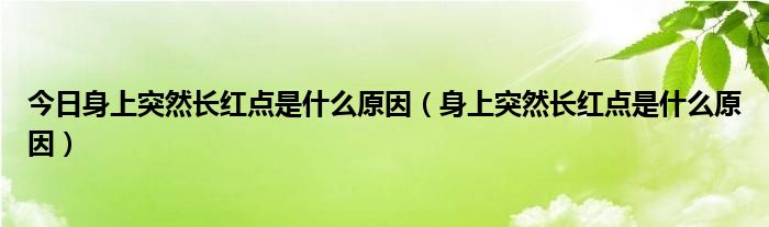 今日身上突然长红点是什么原因（身上突然长红点是什么原因）