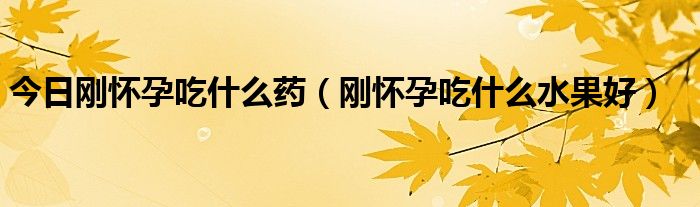 今日刚怀孕吃什么药（刚怀孕吃什么水果好）