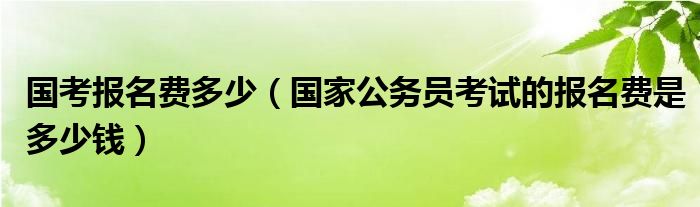 国考报名费多少（国家公务员考试的报名费是多少钱）