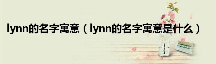 lynn的名字寓意（lynn的名字寓意是什么）