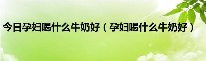 今日孕妇喝什么牛奶好（孕妇喝什么牛奶好）