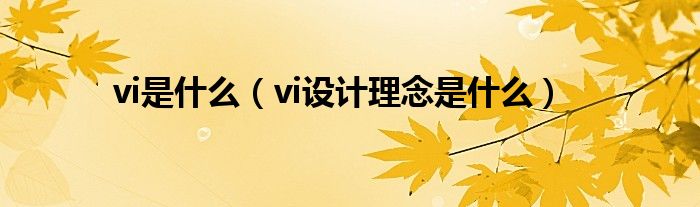 vi是什么（vi设计理念是什么）